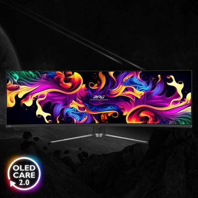 8. MSI MPG 491CQPDE QD-OLED monitor komputerowy 124,5 cm (49") 5120 x 1440 px DQHD Czarny