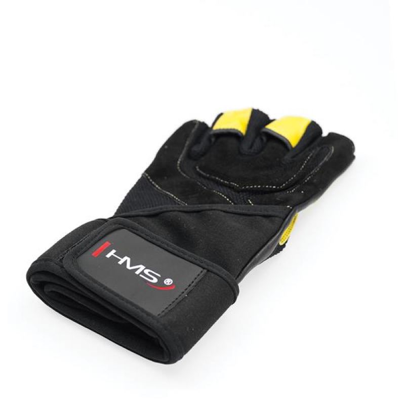 28. Rękawice na siłownię Black/Yellow HMS RST01 r.S