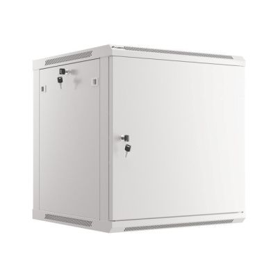15. SZAFA INSTALACYJNA RACK WISZĄCA 19" 12U 600X600 SZARA DRZWI METALOWE (FLAT PACK)