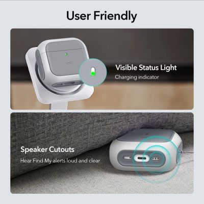 7. Etui ESR Orbit Halolock MagSafe na Apple AirPods 4 - białe