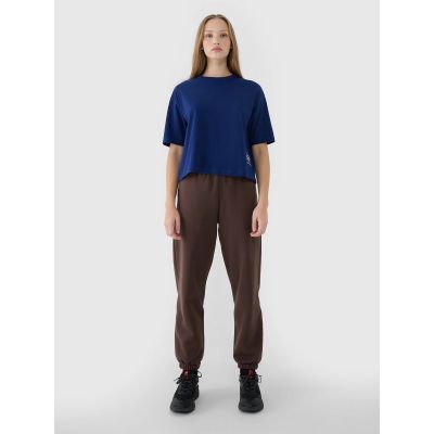 4. T-shirt oversize z nadrukiem damski 4F 4FWSS25TTSHF1971-30S