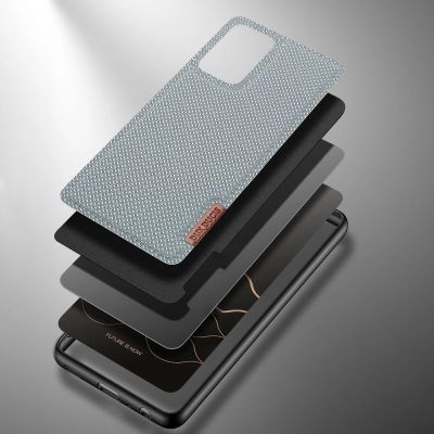 3. Dux Ducis Fino etui pokrowiec pokryty nylonowym materiałem Samsung Galaxy A72 4G szary