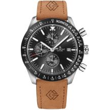 Zegarek Męski Giewont Chronograph Sapphire Brązowo Czarny GW8720-A1
