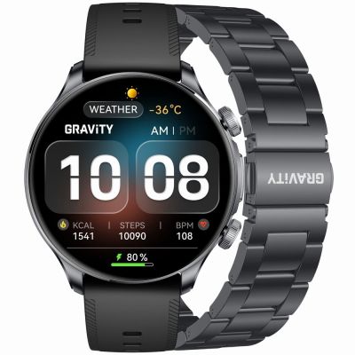 Smartwatch Gravity Czarny Pasek + Bransoleta GT35-2