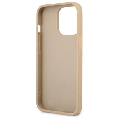 7. Etui Guess Saffiano Triangle Logo na iPhone 13 Pro / iPhone 13 - beżowe