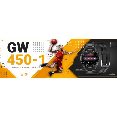 3. Smartwatch GIEWONT Vertex SmartCall GW450-1 Carbon/Carbon Silikon