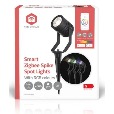 13. Lampa zewnętrzna Nedis ZBLOS10RGBW3 Smartlife RGB Zigbee 3.0 3W 3-pack