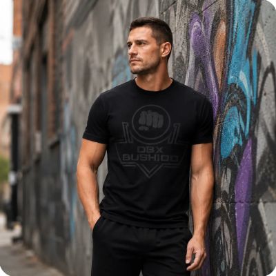 2. T-shirt męski Koszulka czarna bawełniana DBX Bushido