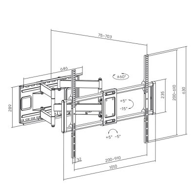9. MACLEAN UCHWYT DO TV EKONOMICZNY 60-120" 120KG VESA 900X600 MC-482