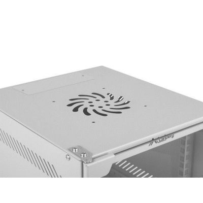 3. Szafa rack Lanberg WF10-2309-10S (9U; 462mm / 280mm / 310 mm; wisząca; Szklane; 10"; kolor szary)