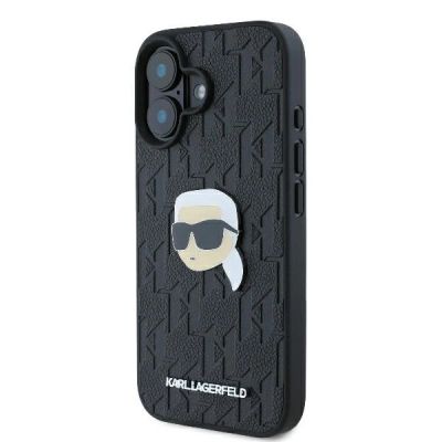 2. Etui Karl Lagerfeld Monogram Karl Head Pin na iPhone 16 - czarne