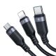 3. Kabel Joyroom S-A18 3w1 3,5A USB-A - Lightning+USB-C+MicroUSB 1,2m - czarny