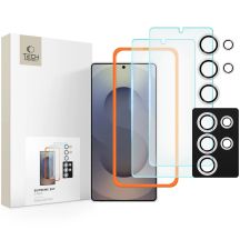 Zestaw Tech-Protect Supreme Set na Samsung Galaxy S25 Ultra 2x szkło hartowane na wyświetlacz / szkło hartowane na aparat - przezroczyste