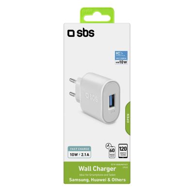 2. Ładowarka sieciowa SBS TETR1USB2AWFAST 10W USB-A - biała