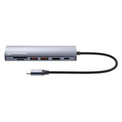 4. Manhattan 153966 stacja dokująca Przewodowa USB 3.2 Gen 2 (3.1 Gen 2) Type-C Srebrny
