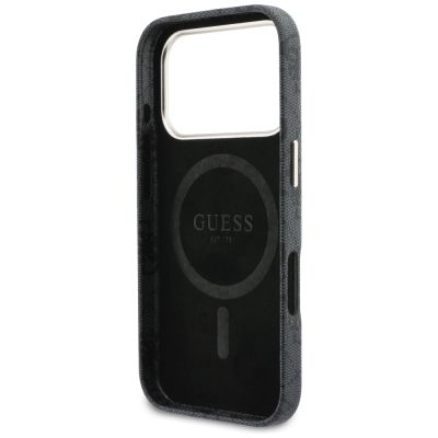 7. Etui Guess 4G Script MagSafe na iPhone 17 Pro - czarne