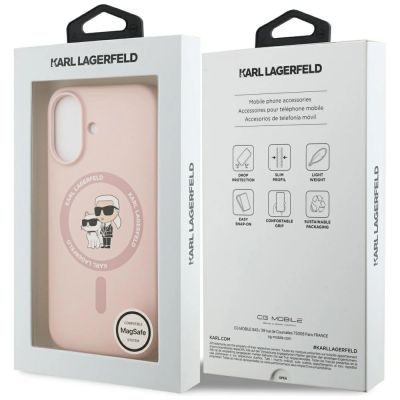 8. Etui Karl Lagerfeld Silicone Karl&Choupette Ring MagSafe do iPhone 17 - różowe