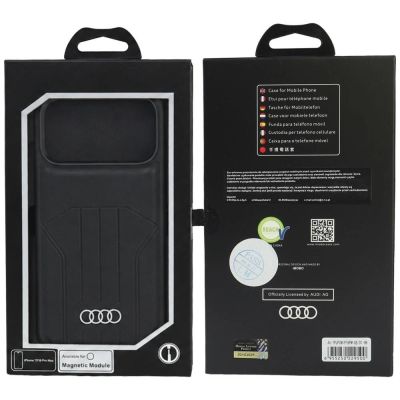 5. Etui Audi Synthetic Leather Case MagSafe na iPhone 18 Pro Max / 17 Pro Max - czarne