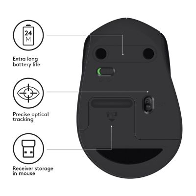 3. Mysz Logitech M330 910-004909 (USB 2.0; kolor czarny; optyczna)