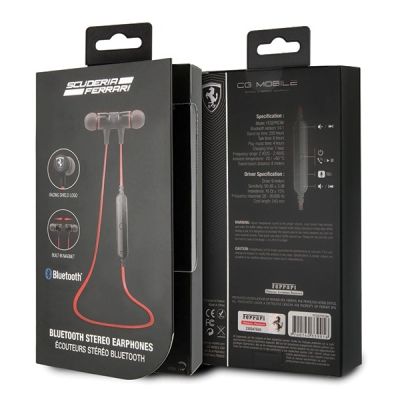 2. Słuchawki bezprzewodowe Ferrari FESEPRCB Bluetooth - czerwono-czarne