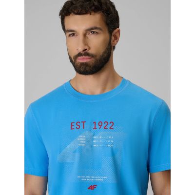 5. T-shirt regular z nadrukiem męski 4F 4FRSS26TTSHM4039-33S