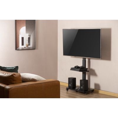 6. GEMBIRD STOJAK PODŁOGOWY NA TELEWIZOR, MOBILNY NA KÓŁKACH (OBROTOWY/UCHYLNY), 32" - 75", CZARNY