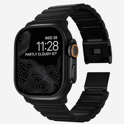 2. NOMAD Titanium Band - tytanowa bransoleta do Apple Watch 46mm/49mm (black hardware) V2