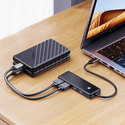 4. Hub USB-C Orico PAPW2AC-C3 stacja dokująca 2x USB-A 3.0 + 2x USB-C 3.0 - czarny