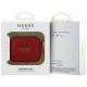 4. Etui Guess Silicone Glitter Ring na AirPods Pro 3 - czerwono-brokatowe