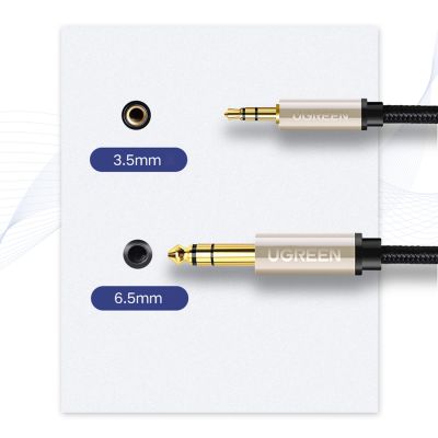8. Kabel Ugreen AV127 10628 audio TRS mini jack 3,5mm / jack 6,35mm 2m - szary
