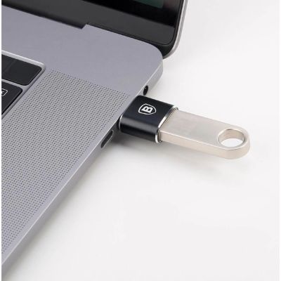 9. Adapter Baseus Mini przejściówka z USB-A na USB-C OTG - czarny