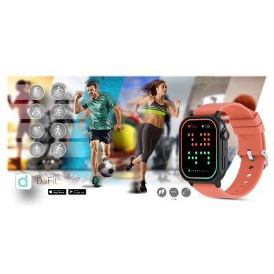 16. Smartwatch Gravity GT15-3 Czerwony Pasek Silikonowy + Czarna Bransoleta