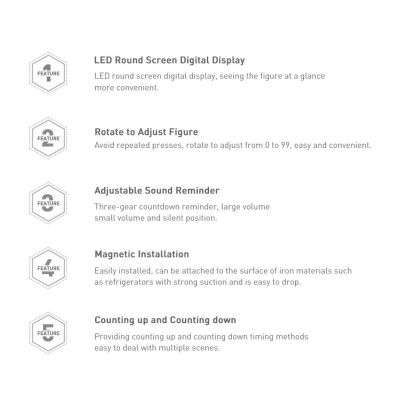 19. Baseus Heyo obrotowy minutnik czasomierz elektroniczny timer czarny (ACDJS-01)