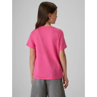 2. T-shirt regular z nadrukiem dziewczęcy 4F 4FJRSS26TTSHF4418-54S