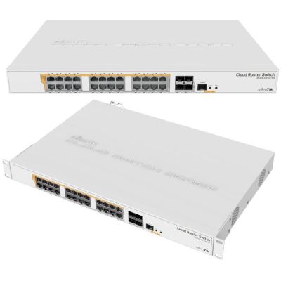 7. Switch Mikrotik CRS328-24P-4S+RM 28p PoE (PoE+: 24;) 450W Managed Gigabit/10G
