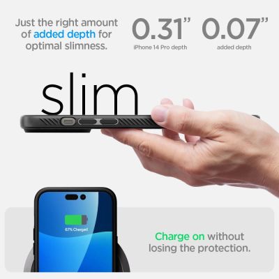 20. Etui Spigen Liquid Air na iPhone 14 Pro - czarny mat