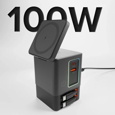 2. Stacja ładująca SBS Power Dock 6w1 z MagSafe, podstawką i kablami USB-C 65W – czarna