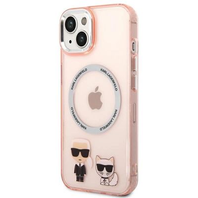 2. Etui Karl Lagerfeld Karl&Choupette Aluminium MagSafe na iPhone 14 Plus - różowe