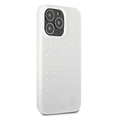 4. Etui Mercedes Silver Stars Pattern na iPhone 13 Pro Max - białe