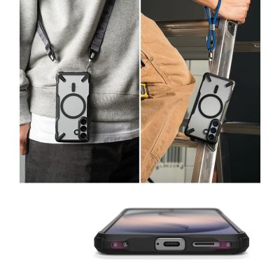 7. Etui Ringke Fusion X Magnetic MagSafe na Samsung Galaxy S26 - przezroczysto-czarne