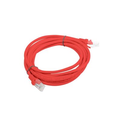 2. PATCHCORD KAT.6 UTP 3M CZERWONY FLUKE PASSED LANBERG 10-PACK