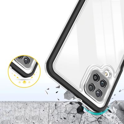 6. Clear 3in1 etui do Samsung Galaxy A22 4G żelowy pokrowiec z ramką czarny