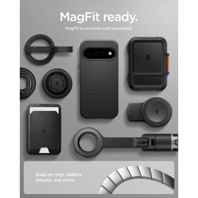 11. Etui Spigen Liquid Air Mag MagSafe na Google Pixel 11 - czarne matowe