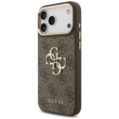 2. Etui Guess 4G Big 4G Classic Logo Big Strap Metal Buttons na iPhone 18 Pro Max / 17 Pro Max - brązowe