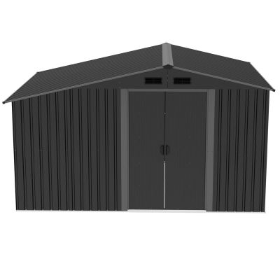 20. DOMEK OGRODOWY NARZĘDZIOWY METALOWY Z DREWUTNIĄ 308X245X202CM