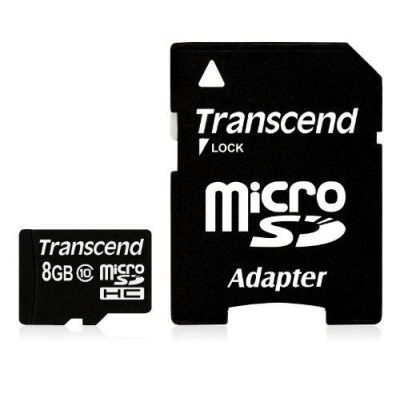 SD microSD Card   8GB Transcend SDHC Class10 w/adapter
