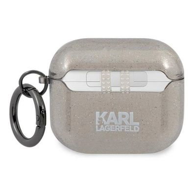 2. Etui Karl Lagerfeld Glitter Karl's Head na AirPods 3 - czarne