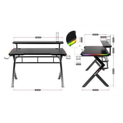 7. Biurko gamingowe Huzaro Hero 5.0 RGB