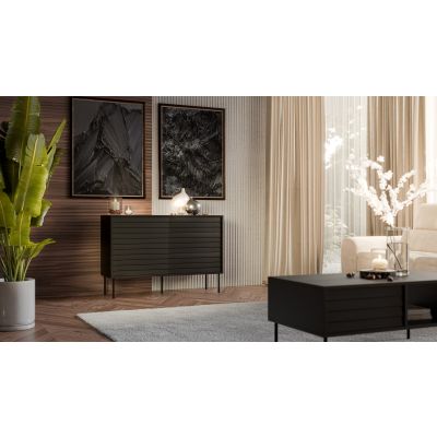 3. Komoda 1D3S CORTINA 120x40x81 czarny