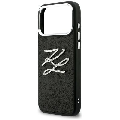 6. Etui Karl Lagerfeld IML Glitter KL Diamond Logo na iPhone 17 Pro Max - czarne